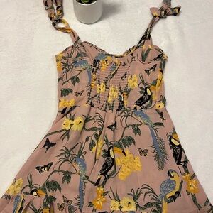 Reformation Parrot Floral Ruffle Tank Top